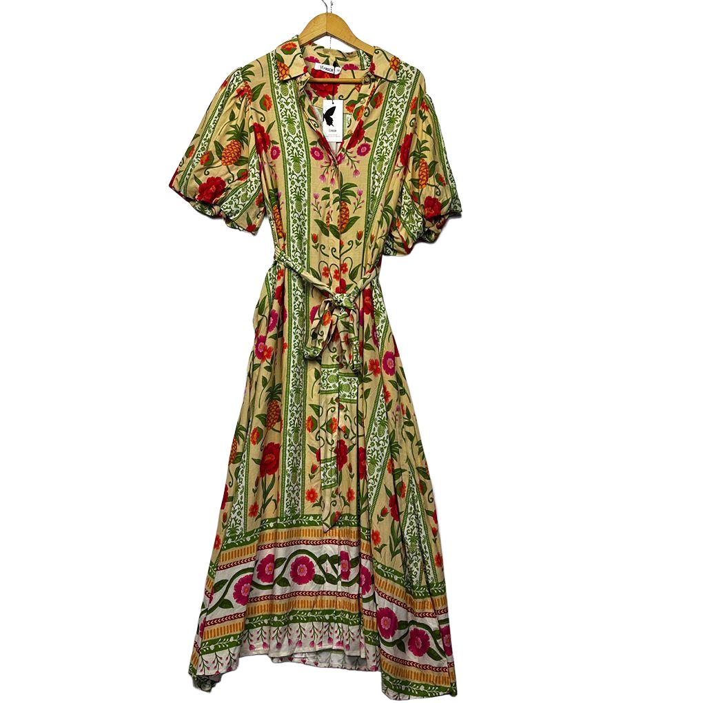 St Frock Tropical Print Maxi Shirt Dress - Size 12