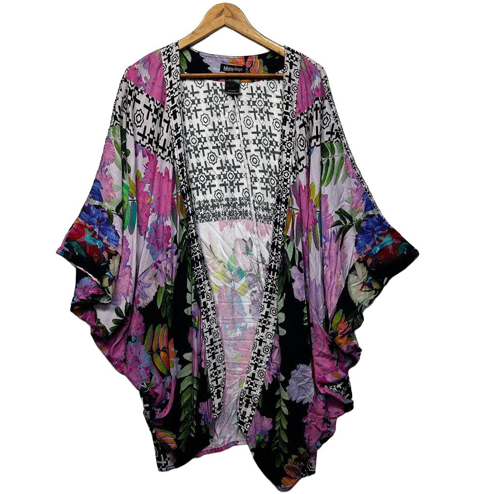 Taking Shape Pink Multicoloured Kimono Jacket Top - One Size