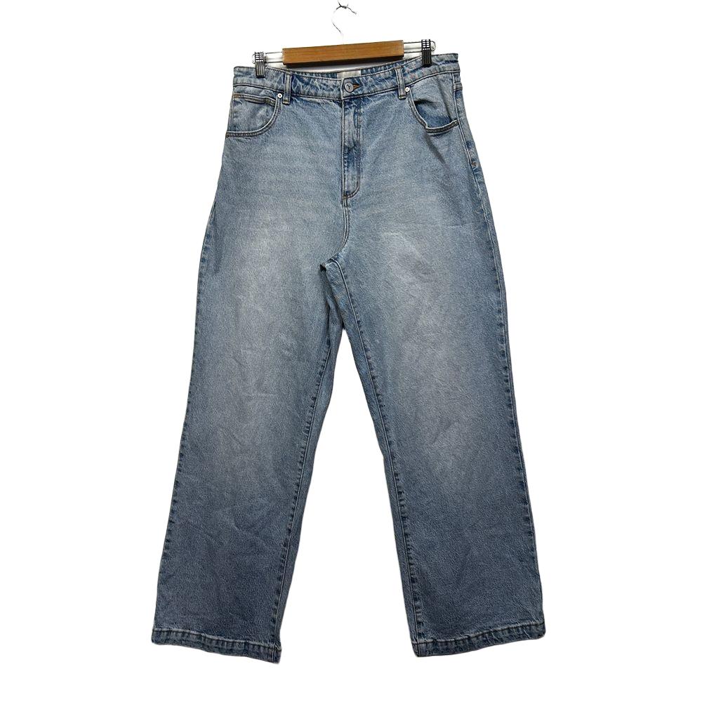 Abrand Light Blue High Rise Wide Leg Jeans - Size 16