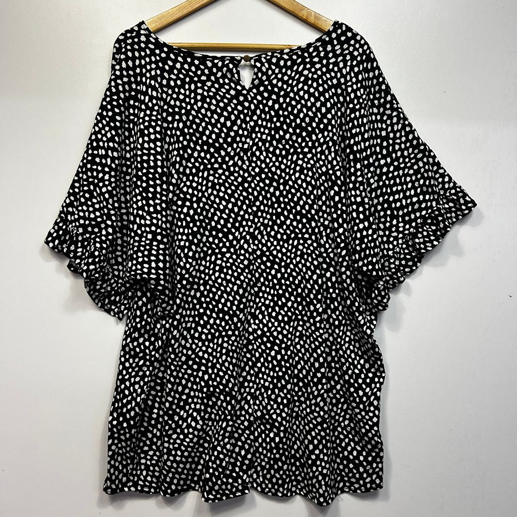 Autograph Black and White Spot Top - Size 24