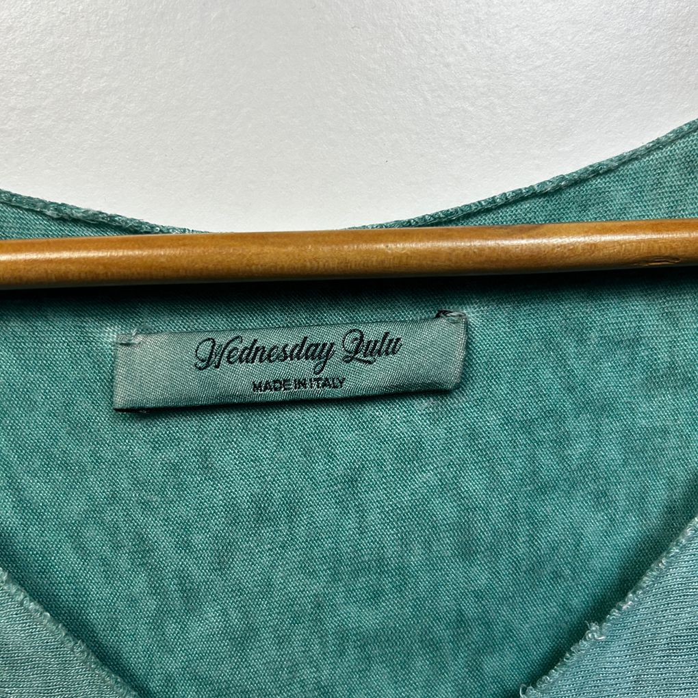 Wednesday Lulu Made in Italy Green Cotton Top - One Size
