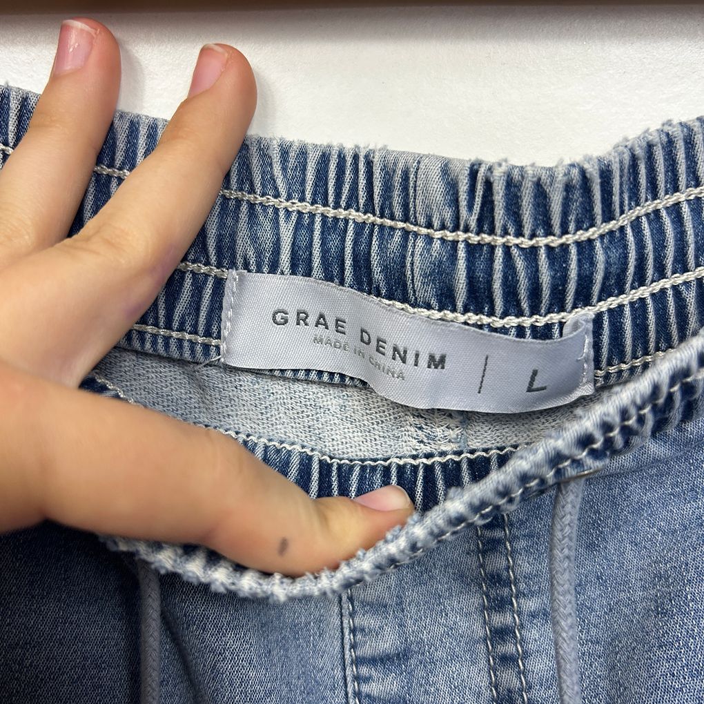 Suzanne Grae Blue Pull-On Jeans - Size L