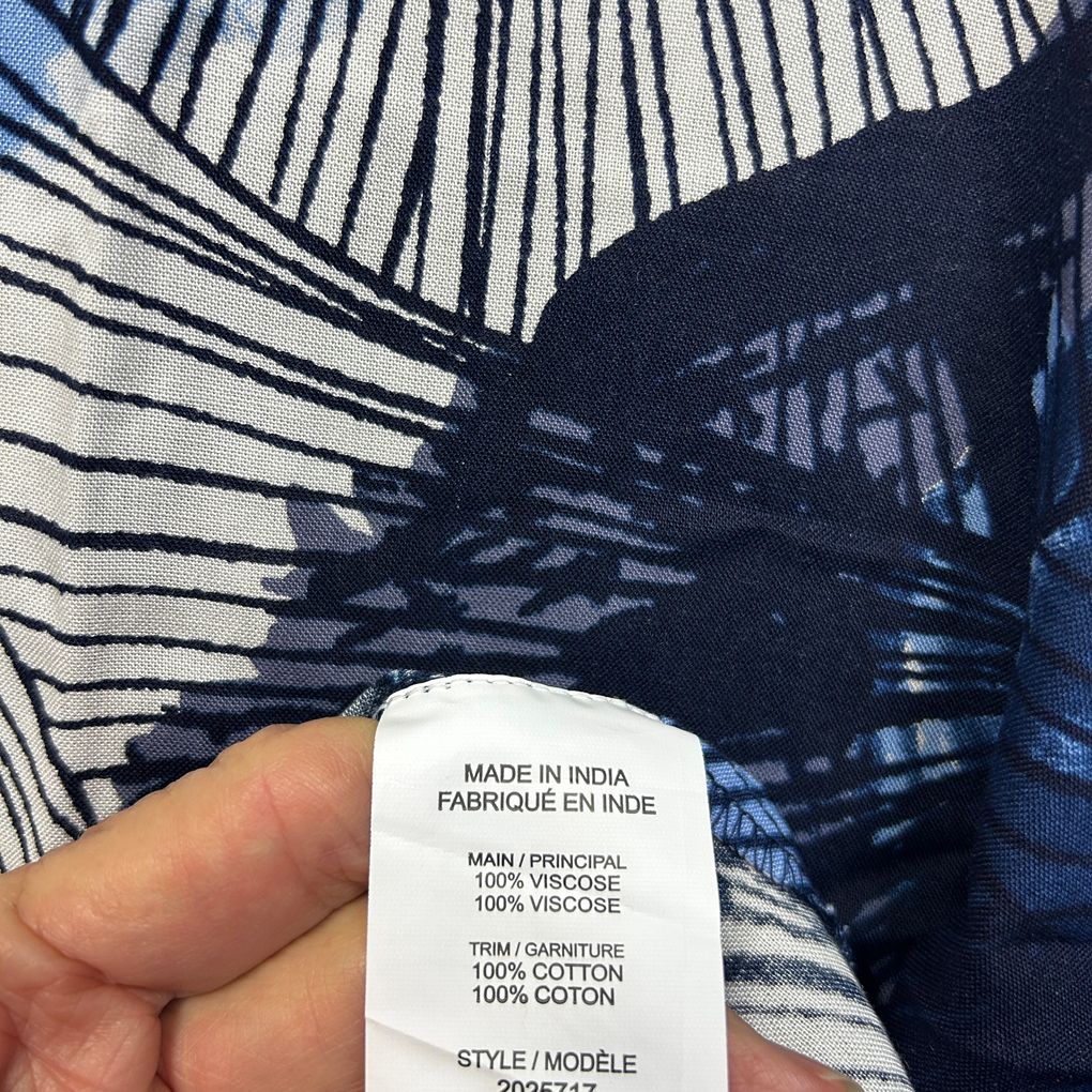 Autograph Navy and White Print Top - Size 24