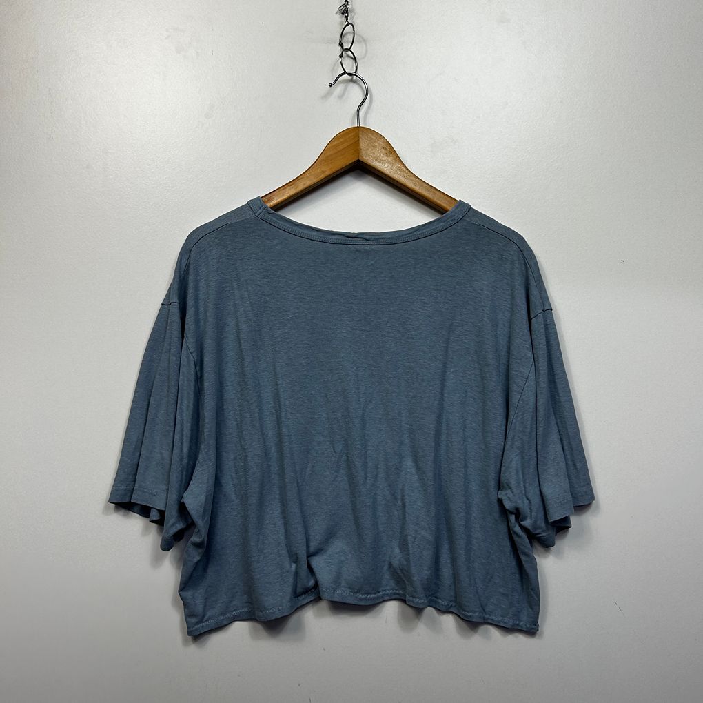 Thrills Blue Cropped Top T-Shirt - Size XXL