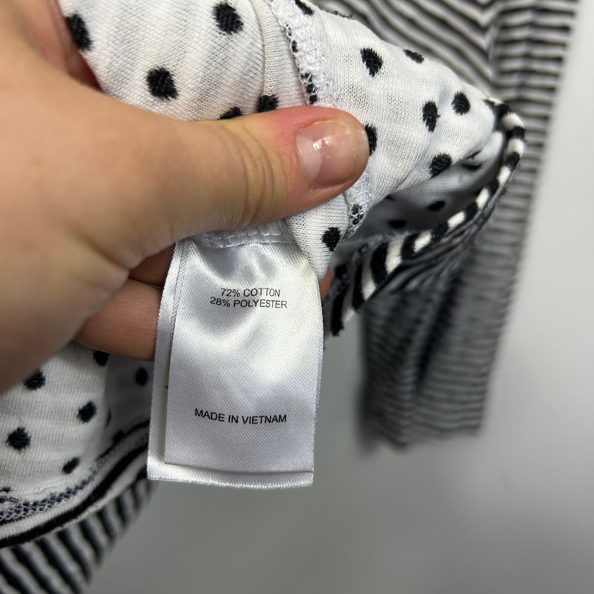 Taking Shape Black and White Cotton Top - Size 16/18