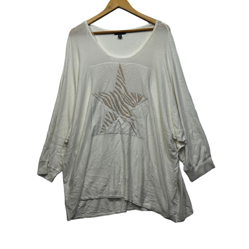 Autograph Cream Print Top - Size 24/XXL