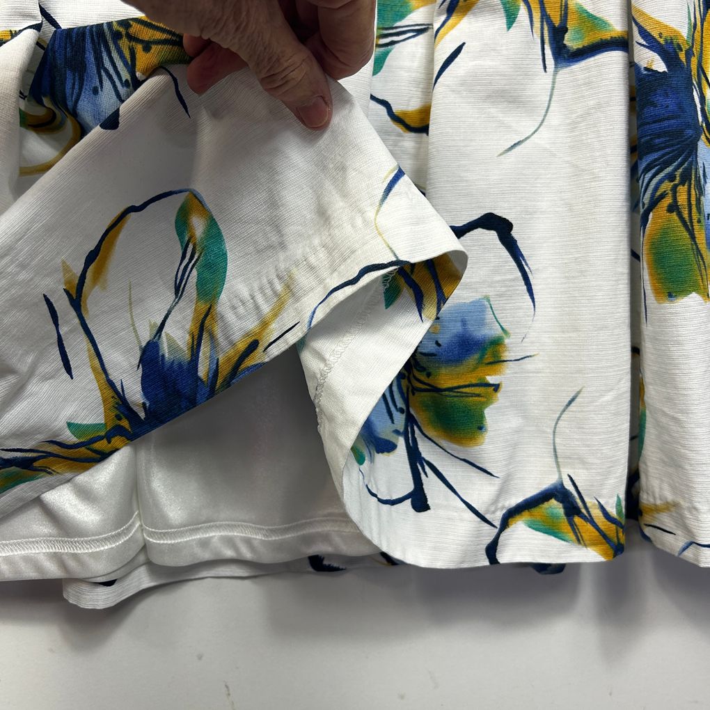 Forcast White Floral Cotton Skirt - Size 16
