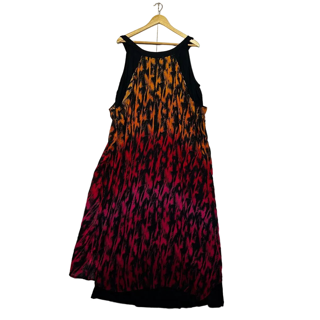 Autograph Orange Red Ombre Sleeveless Plus Size Dress - Size 20