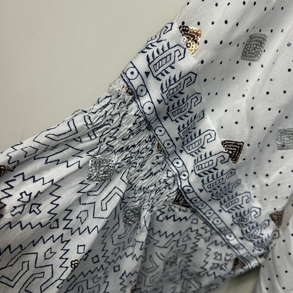 Lulasoul White Sequin Boho Top - Size 2X