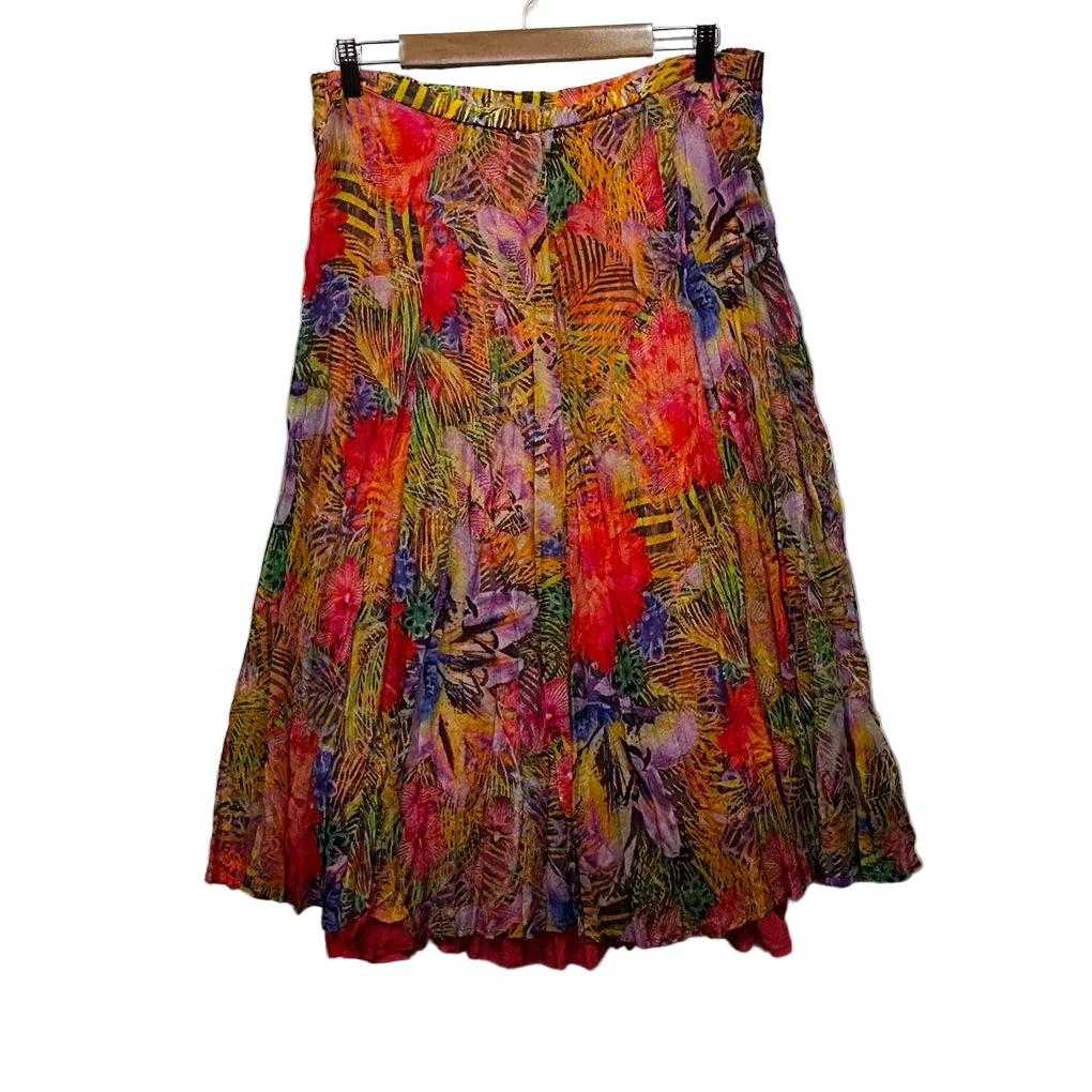W.Lane Multicoloured Tropical Print Skirt - Size 14