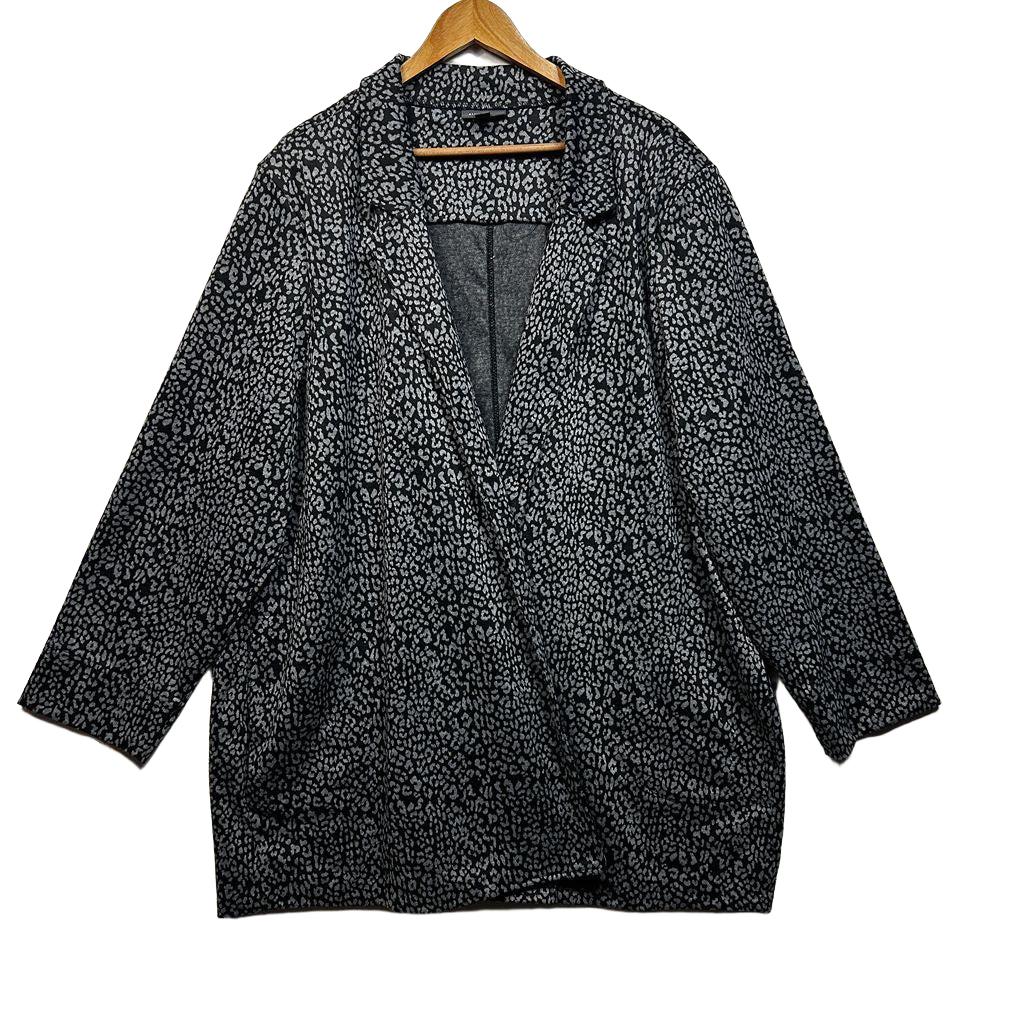 Autograph Black Animal Print Coat Jacket - Size 24