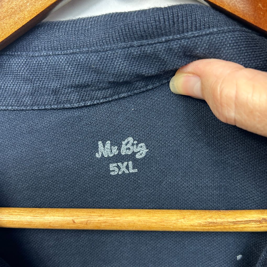 Mr Big Navy Cotton Mens Polo - Size 5XL