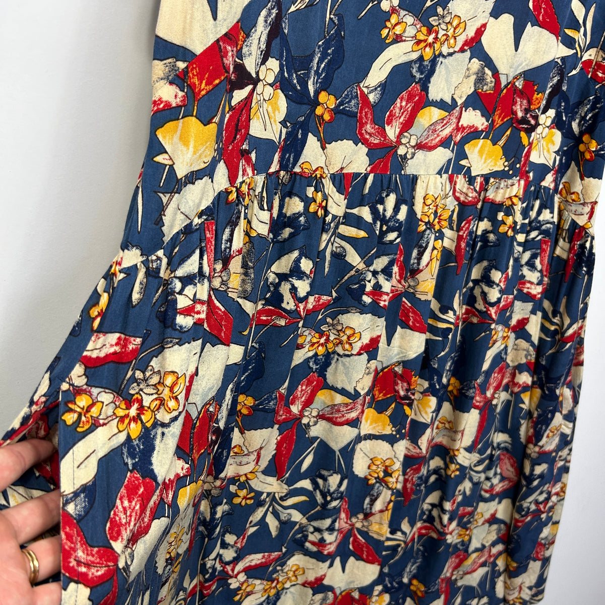 Sapling Textiles Navy Floral Dress - Size 16