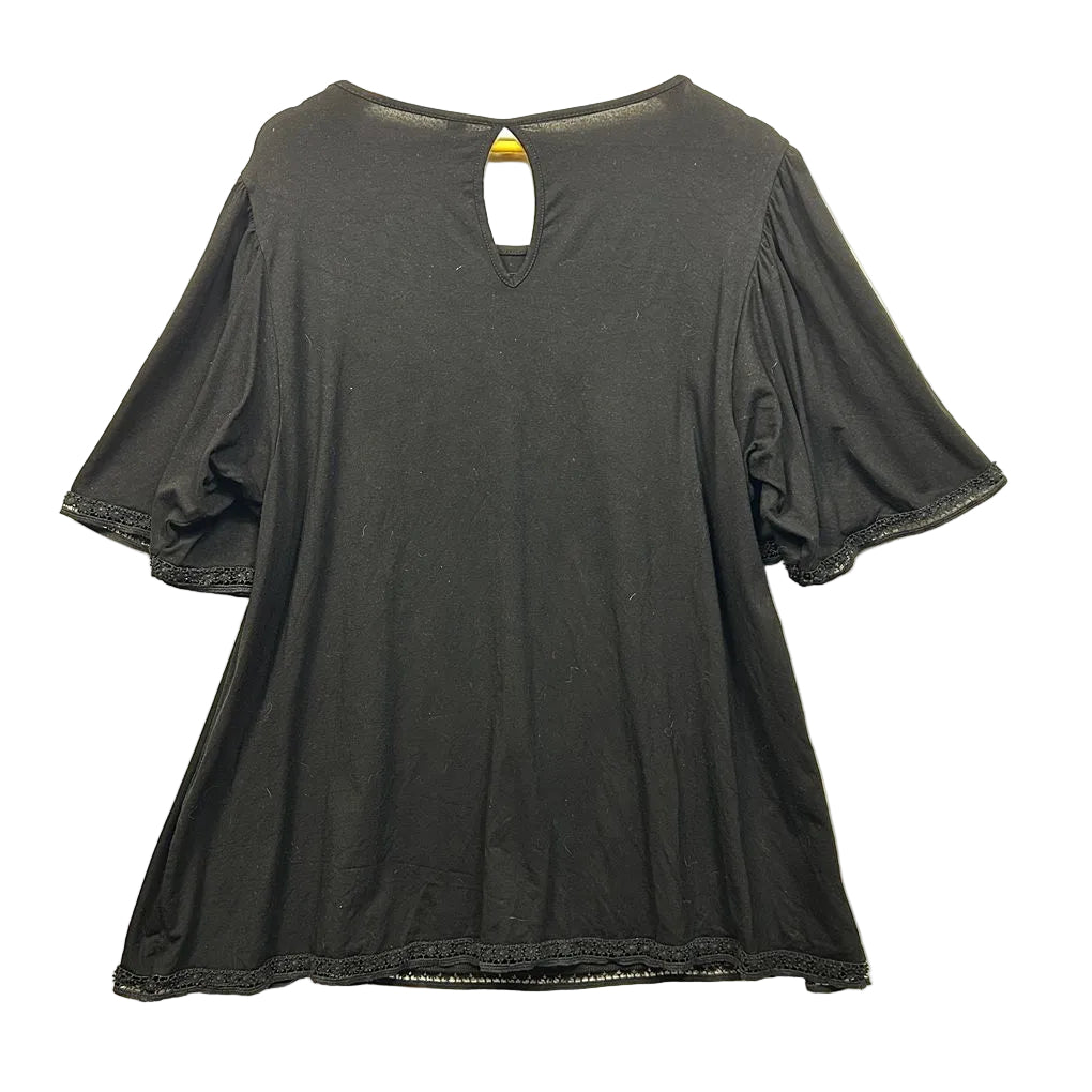 Taking Shape Black Lace Trim Top - Size 20