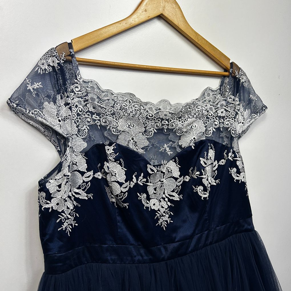 Formal Navy Lace Dress - Size 22