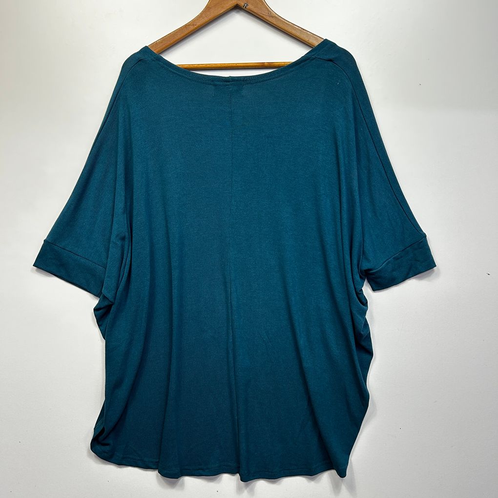 Freez Teal Cotton Shrug Top - Size 20