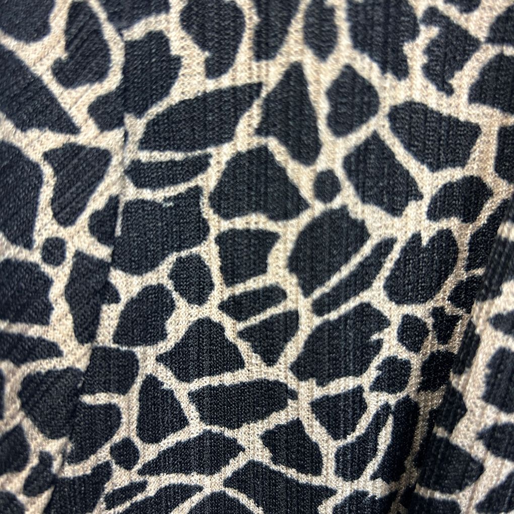 Black Beige Animal Print Swing Jacket - Size 22
