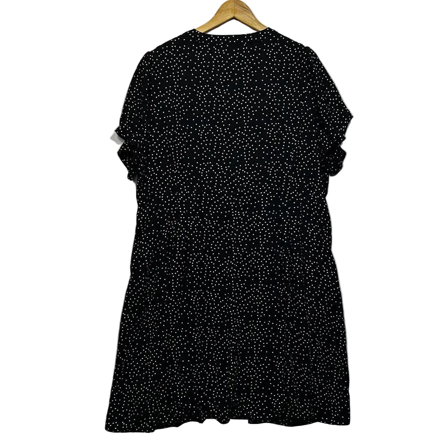 City Chic Black Plus Size Spot Dress - Size XL/22