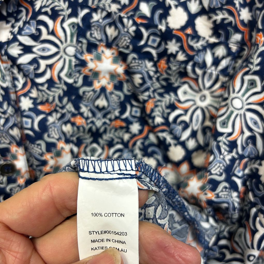 Katies Navy Cotton Top - Size 16