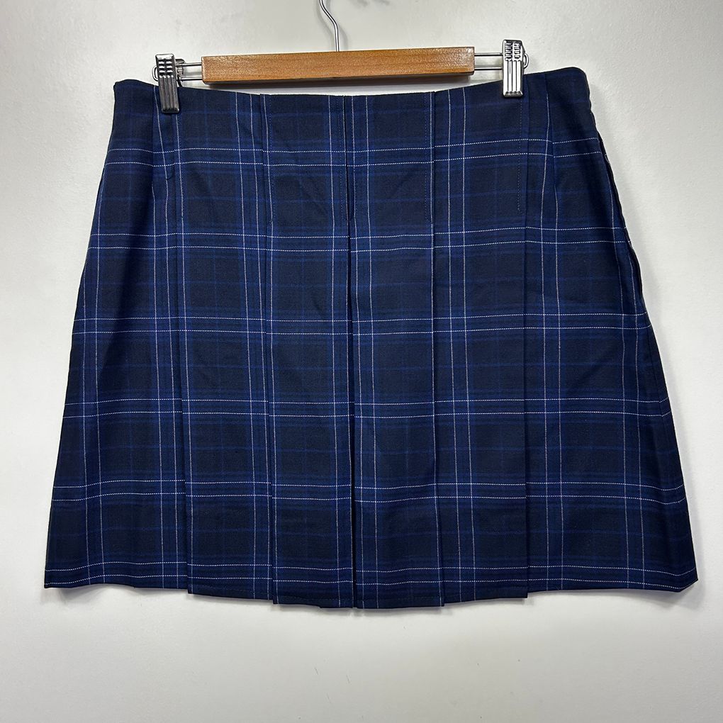 DZ Australia Navy Check Mini Preppy Skirt - Size 14