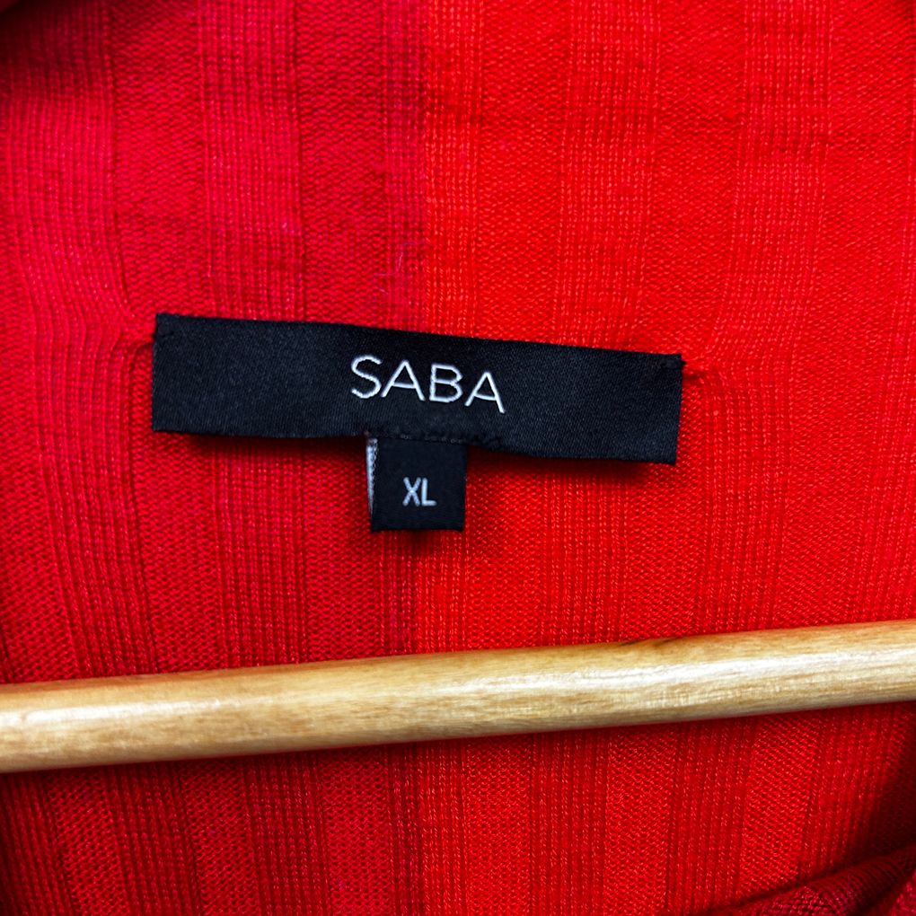 Saba Red Ribbed Top - Size XL