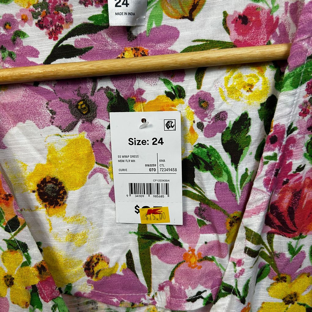 Anko Multicoloured Plus Size Wrap Dress - Size 24
