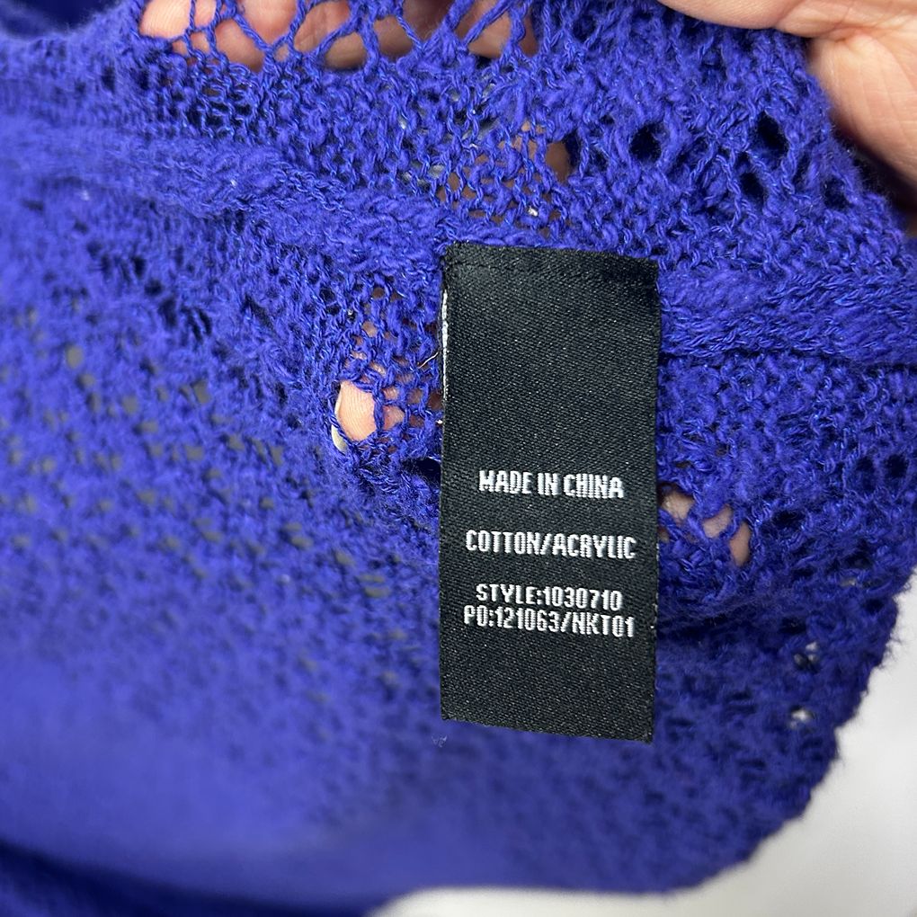 Rockmans Blue Cotton Cardigan - Size XL (fault)