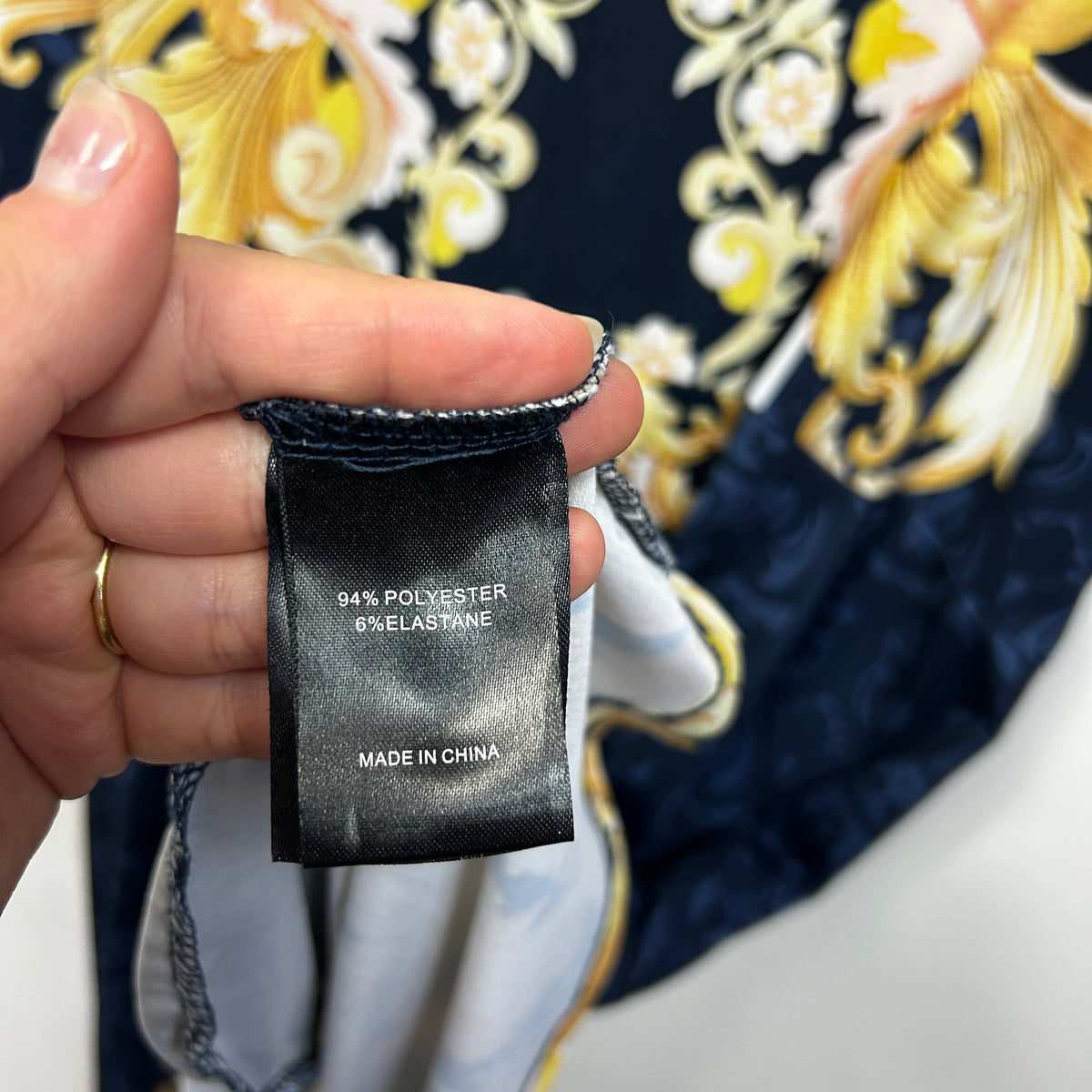Taking Shape Navy Baroque Print Dress - Size 18/20