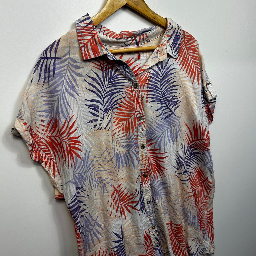 Millers Multicoloured Plus Size Linen Shirt - Size 22