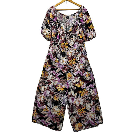 City Chic Floral Jumpsuit - Size 18