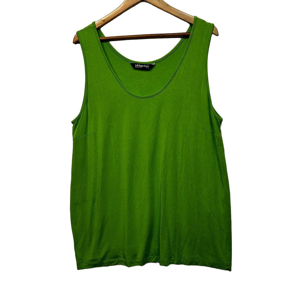 Taking Shape Green Sleeveless Top - Size 20