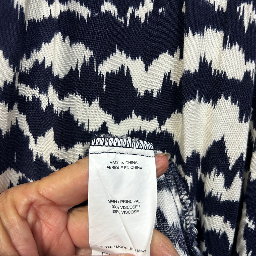 Rivers Navy and White Print Dress - Size 22
