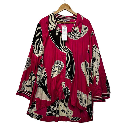 Adrift Shell Print Shirt - Size 4XL