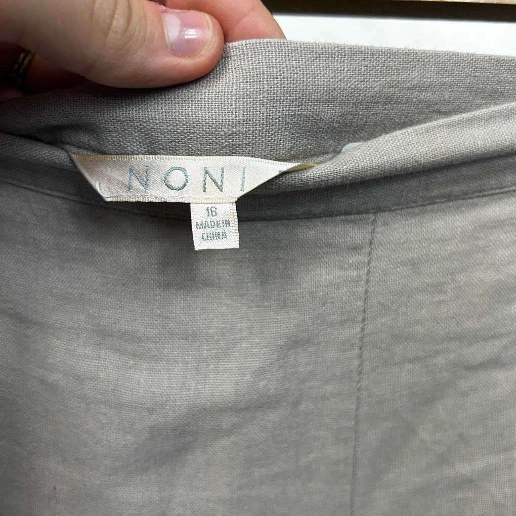 Noni Taupe Linen Skirt - Size 16