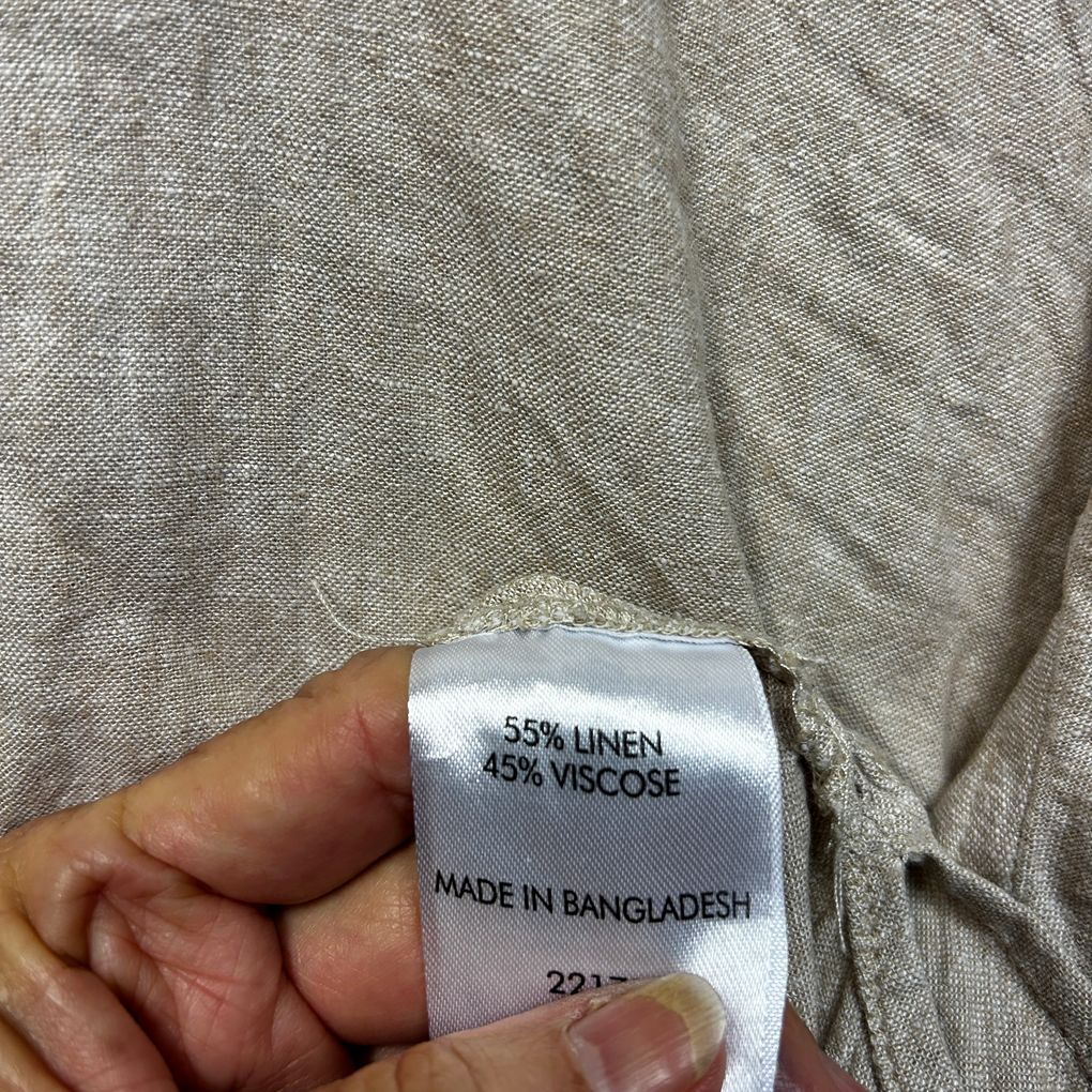 Suzanne Grae Linen Beige Linen Shirt - Size 20