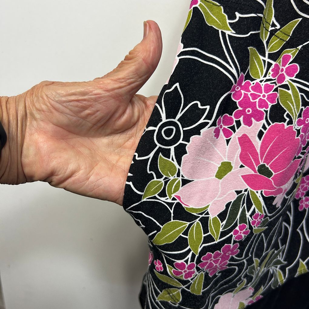 Taking Shape Black Floral Top - Size 22