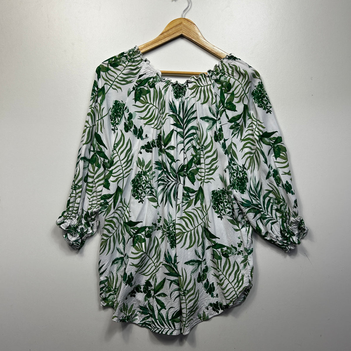 Rivers Green and White Plus Size Top - Size 18