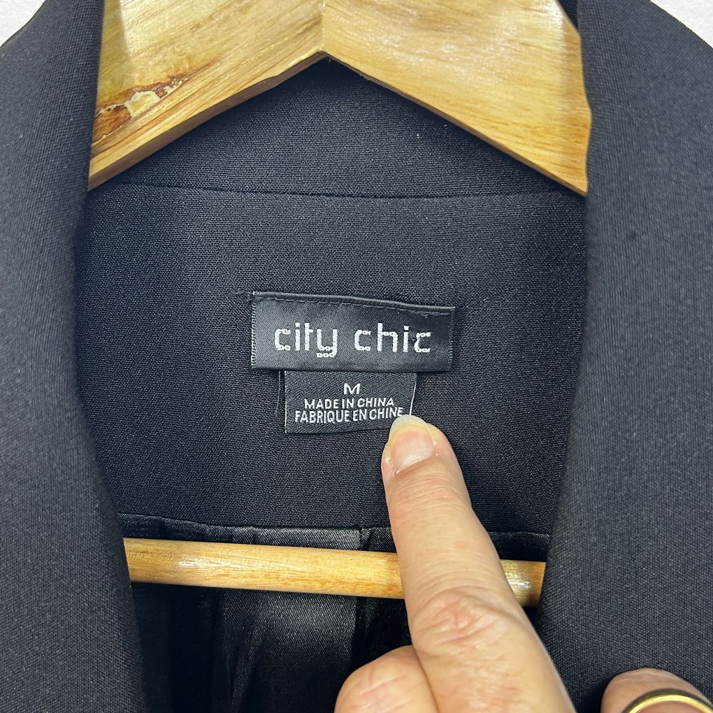 City Chic Black Plus Size Blazer Jacket- Size M/18