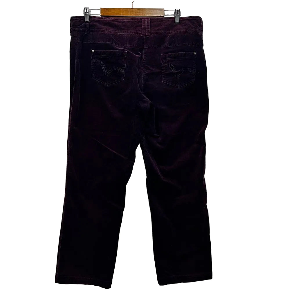 Wombat Purple Cotton Corduroy Pants - Size 16