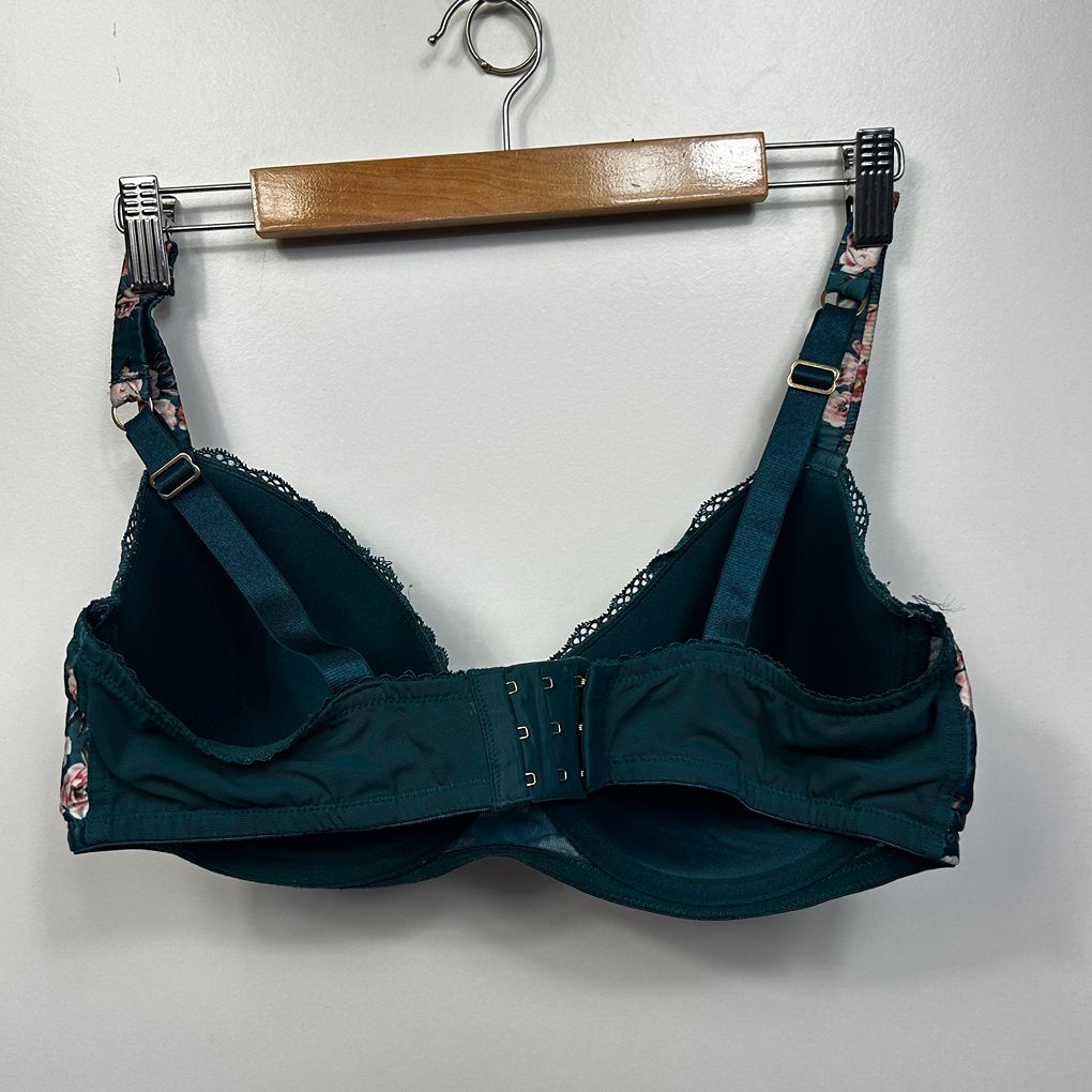 Preview Teal Floral Bra - Size 16DD