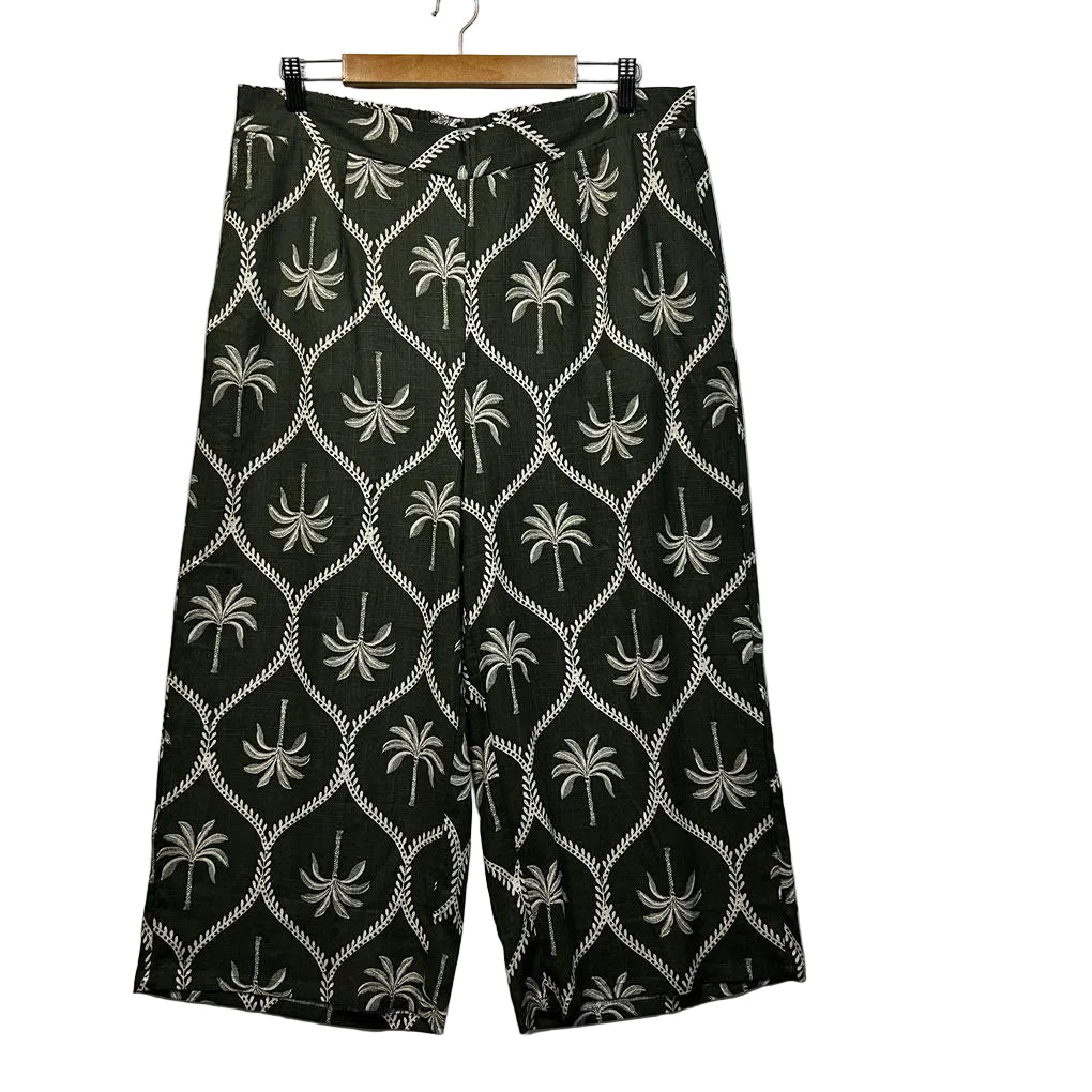 Suzanne Grae Khaki Linen Two Piece Set - Size 16/18