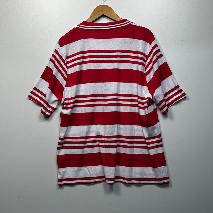 Millers Red Striped Plus Size Cotton Polo Top - Size 22