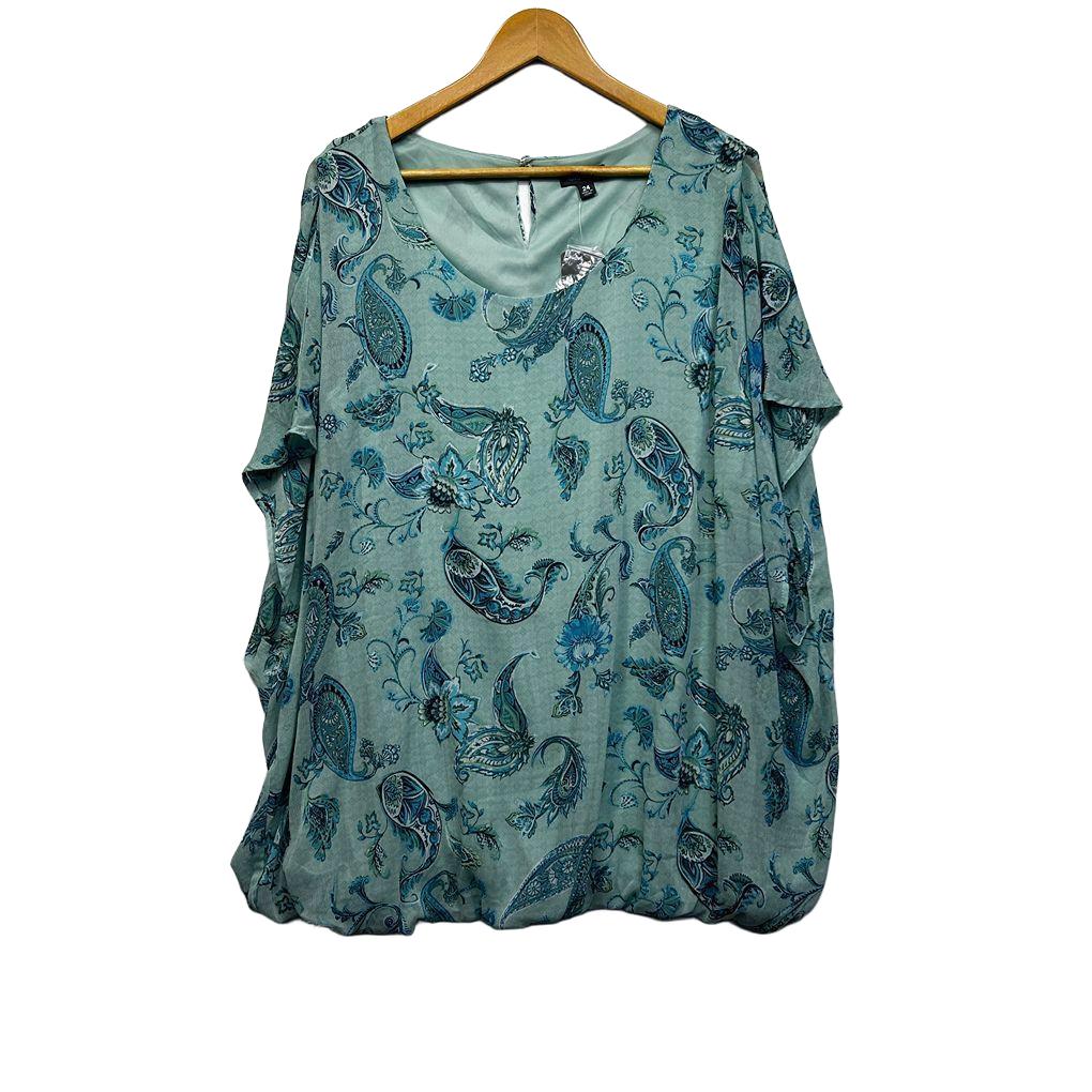 Autograph Aqua Paisley Top - Size 24