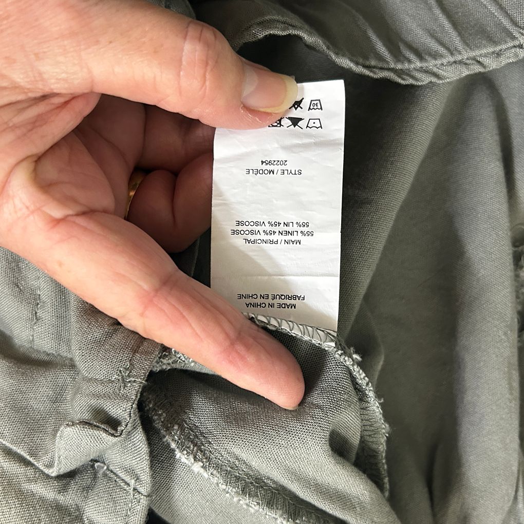 Autograph Khaki Plus Size Linen Cropped Pants - Size 18