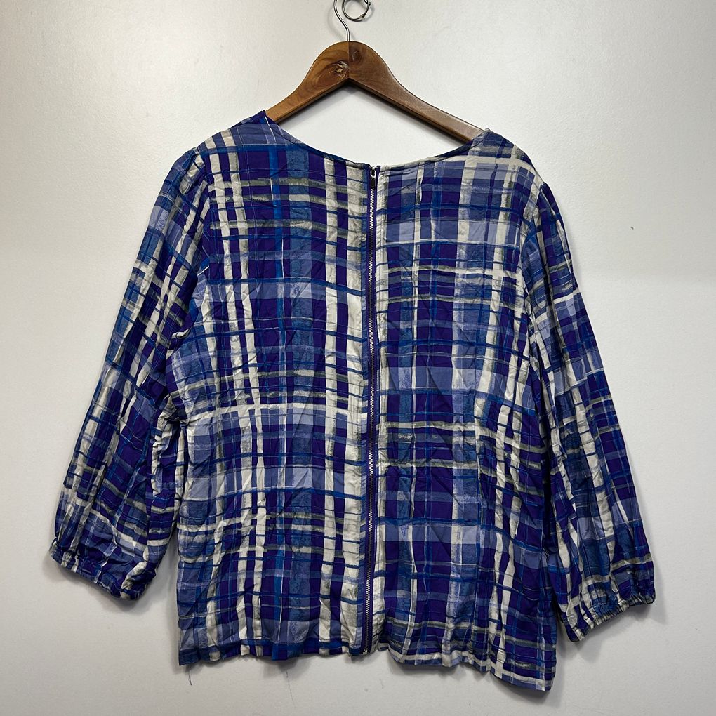 Katies Blue Check Top - Size 18