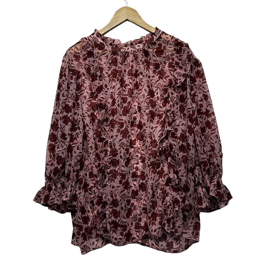Piper Pink Floral Plus Size Top - Size 22