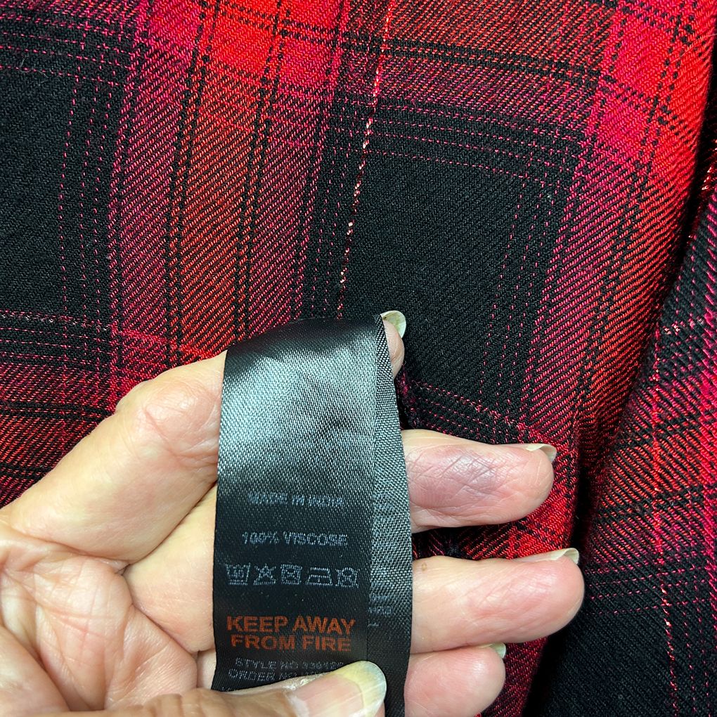 Yours Red and Black Check Shirt - Size 22-24
