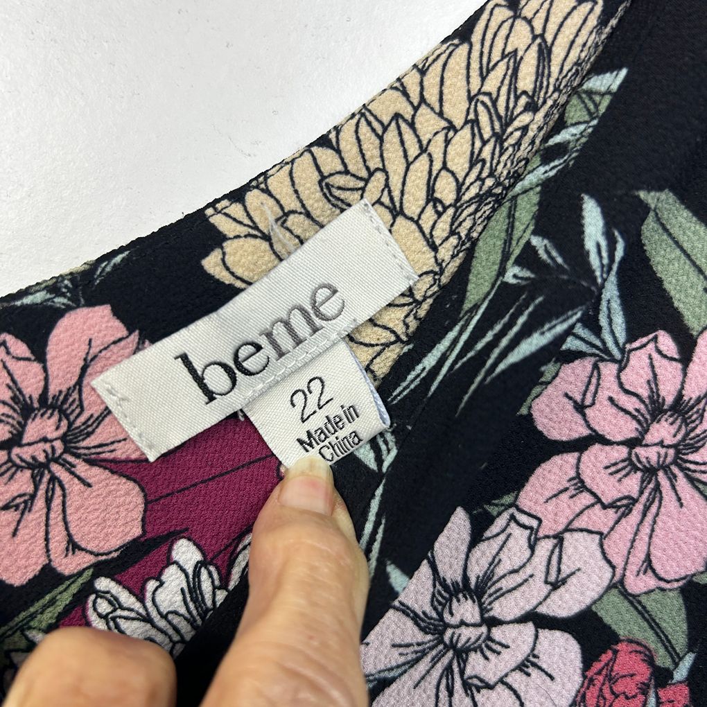 beme Black Floral Jumpsuit - Size 22