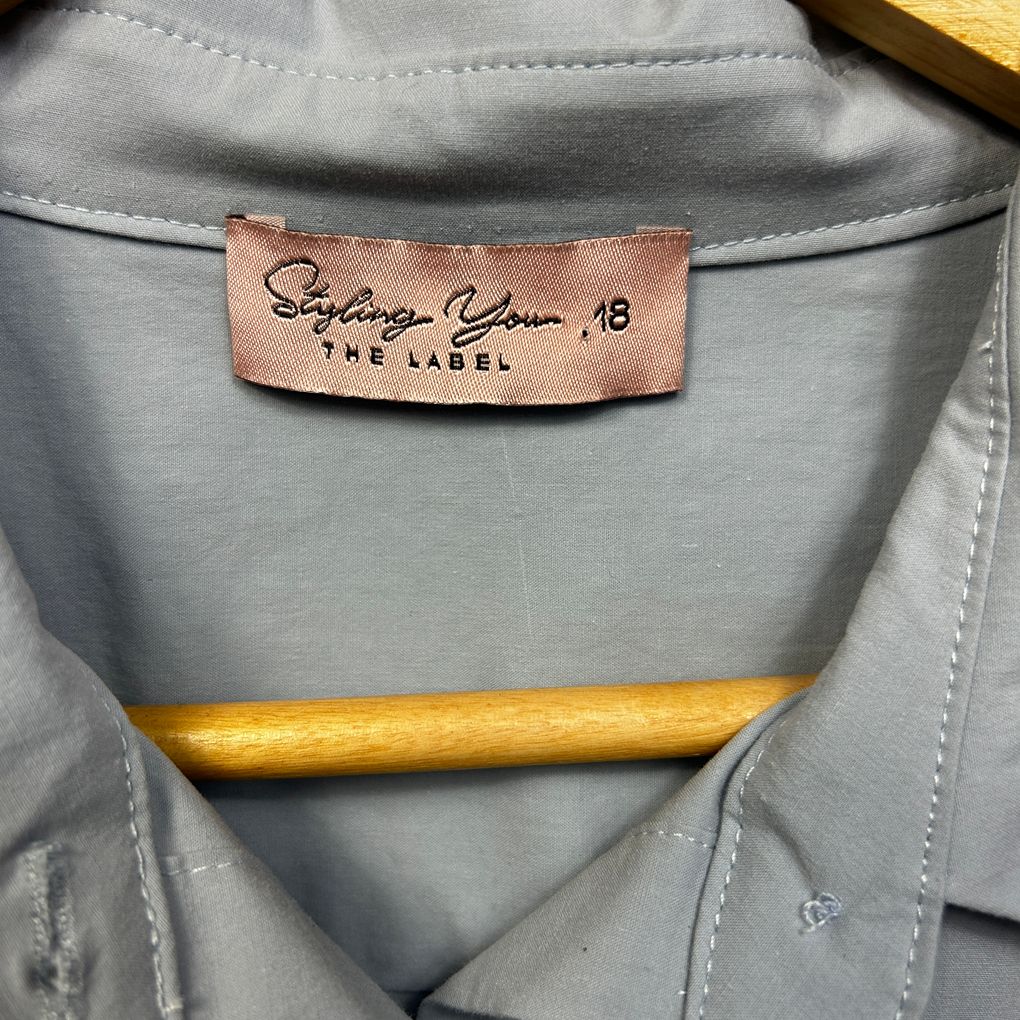 Styling You The Label Blue Cotton Shirt - Size 18