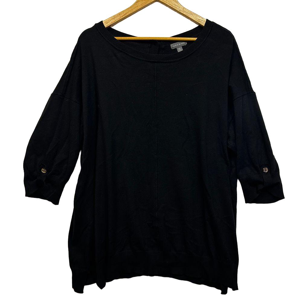 Autograph Black Cotton Jumper - Size 22/XL